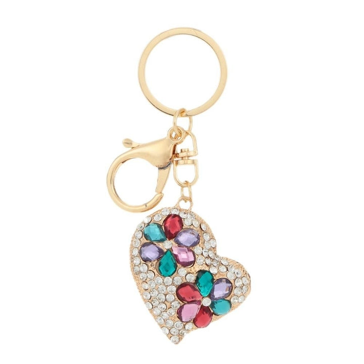Fashion Jewelry Hollow Shinning Rhinestone Crystal Heart Pendant Car Keyring Key Chain for Gift Image 9
