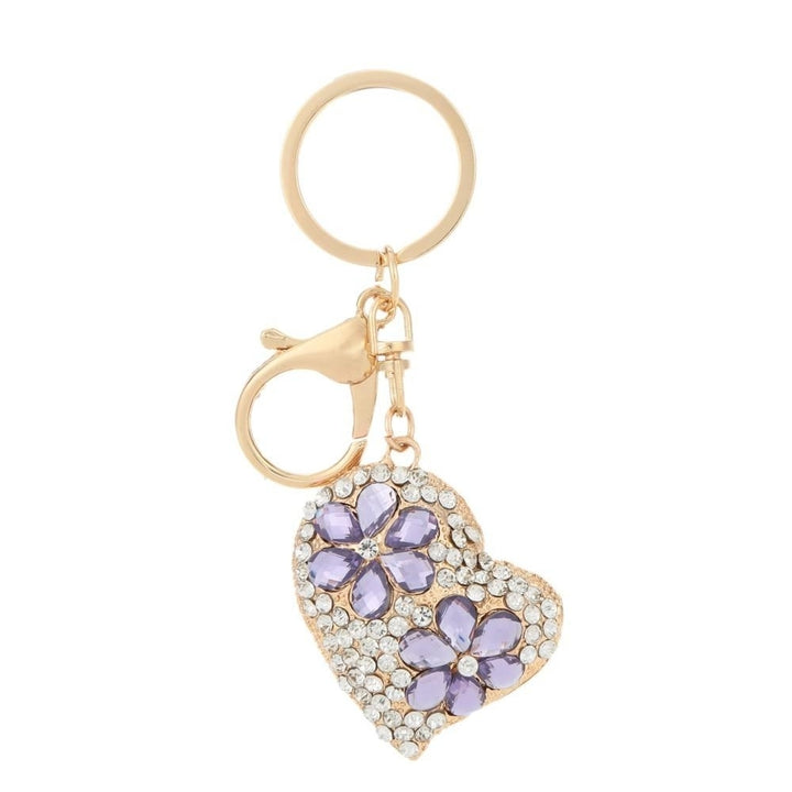 Fashion Jewelry Hollow Shinning Rhinestone Crystal Heart Pendant Car Keyring Key Chain for Gift Image 11