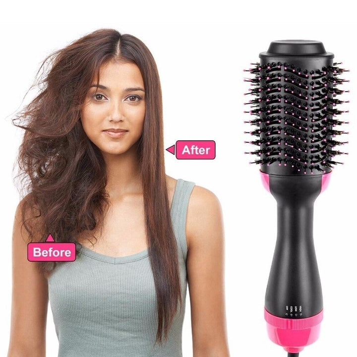 2 In 1 Hair Dryer Salon Hot Air Paddle Styling Brush Negative Ion Generator Straightener Curler Comb Tools Image 8