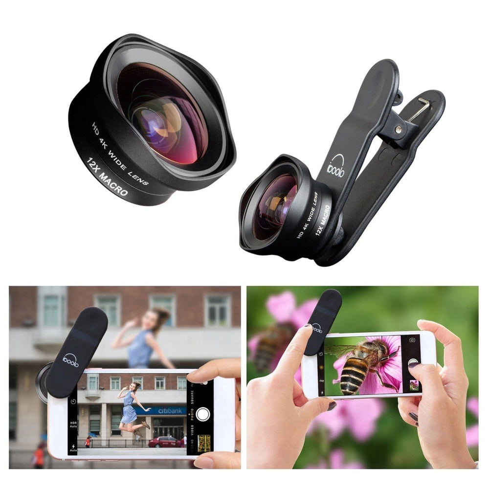 16mm Wide Lens + 12X Macro Set Clip-on Phone Camera 2 in 1 Image 2