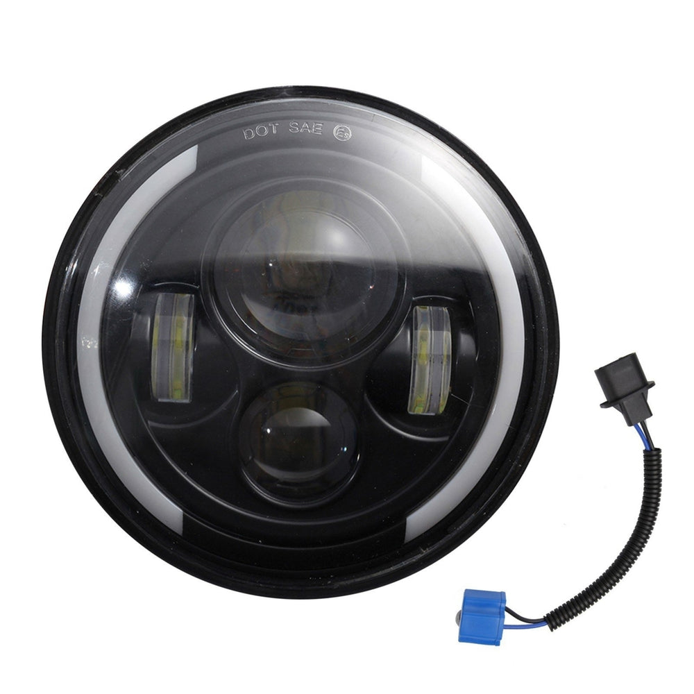 1pcs 7 Inch Round Shaped LED Front Headlight Replacement For Jeep Wrangler JK LJ TJ CJ Image 2