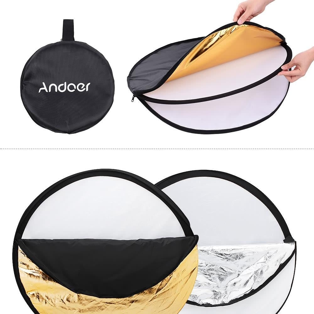 24" 60cm Disc 5 in 1 Multi Portable Collapsible Photography Studio Photo Light Reflector Image 4