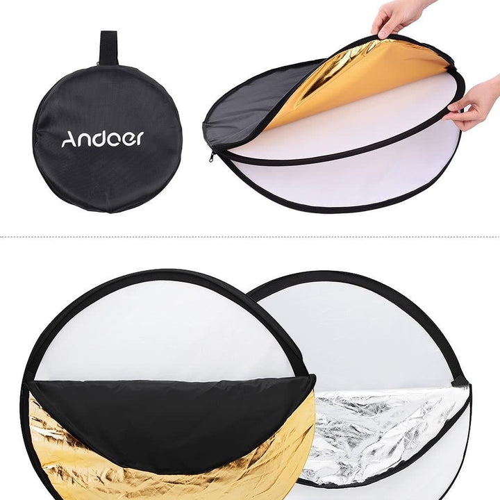 24" 60cm Disc 5 in 1 Multi Portable Collapsible Photography Studio Photo Light Reflector Image 4