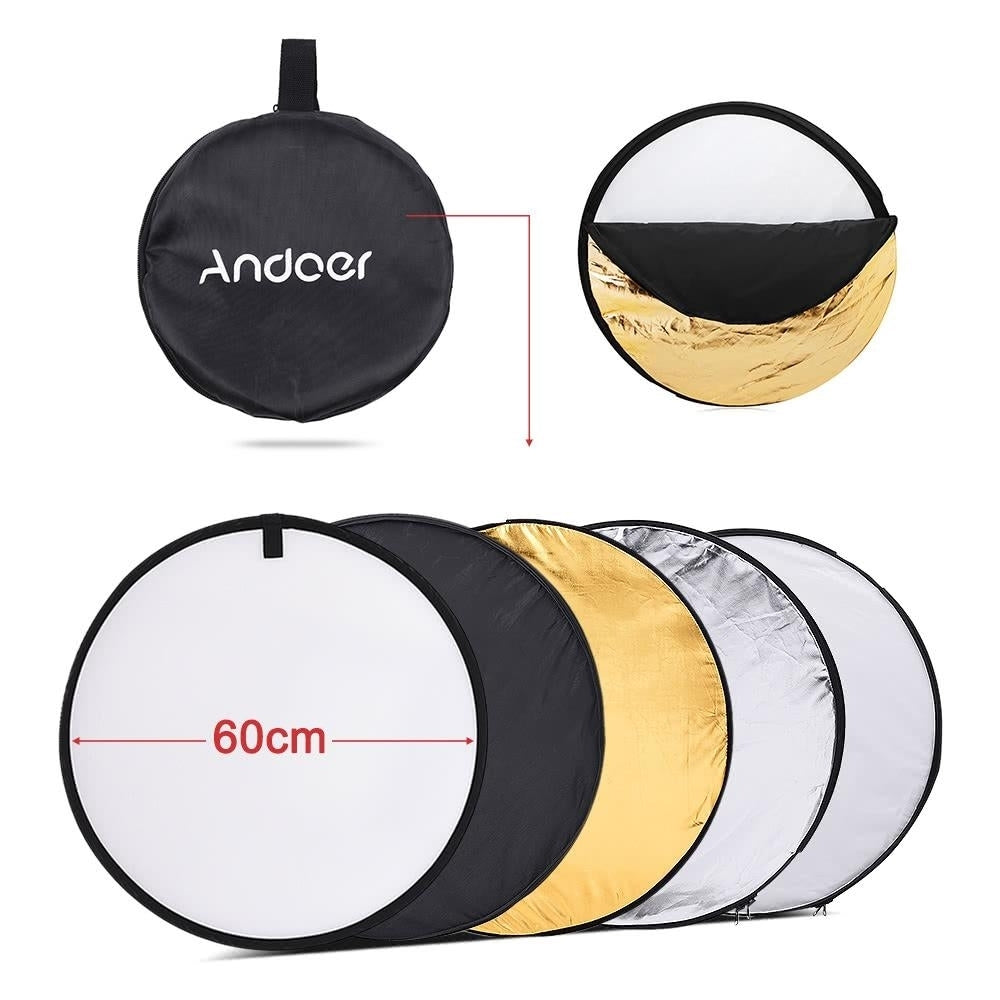 24" 60cm Disc 5 in 1 Multi Portable Collapsible Photography Studio Photo Light Reflector Image 6