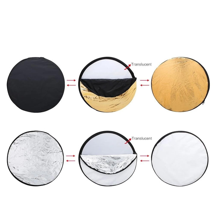 24" 60cm Disc 5 in 1 Multi Portable Collapsible Photography Studio Photo Light Reflector Image 7