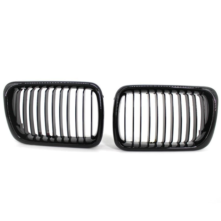 2Pcs Gloss Black Front Bumper Hood Kidney Grille Racing Replacement for BMW 3-Series E36 M3 1997-1999 Image 1