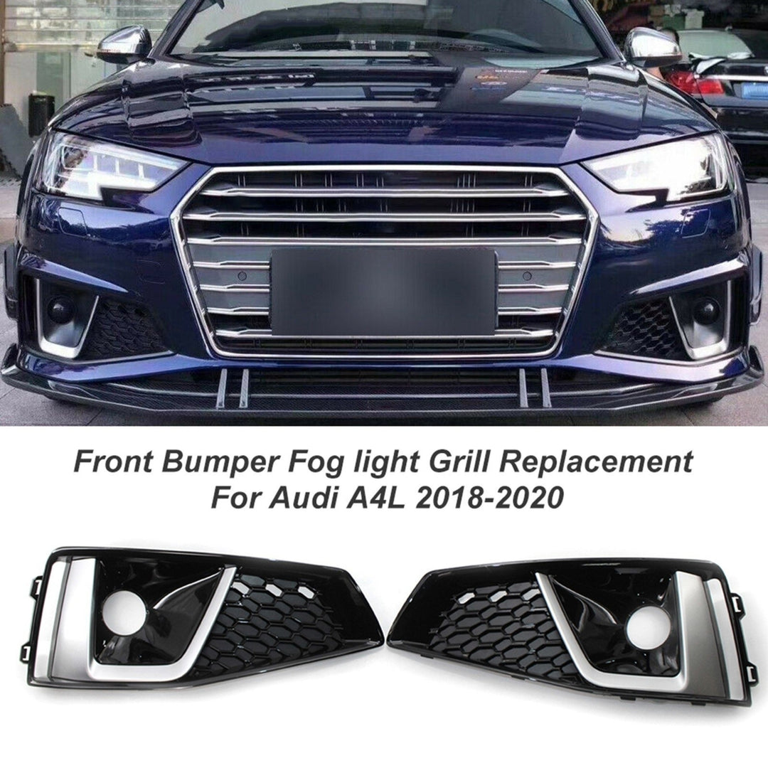 2pcs Front Bumper Fog light Grill Fog Lamp Frames Replacement For Audi A4L 2018-2020 Image 4