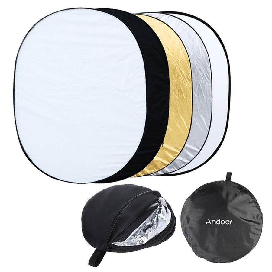 35"  47" / 90  120cm Oval 5 in 1 Multi Portable Collapsible Studio Photo Photography Light Reflector Image 1