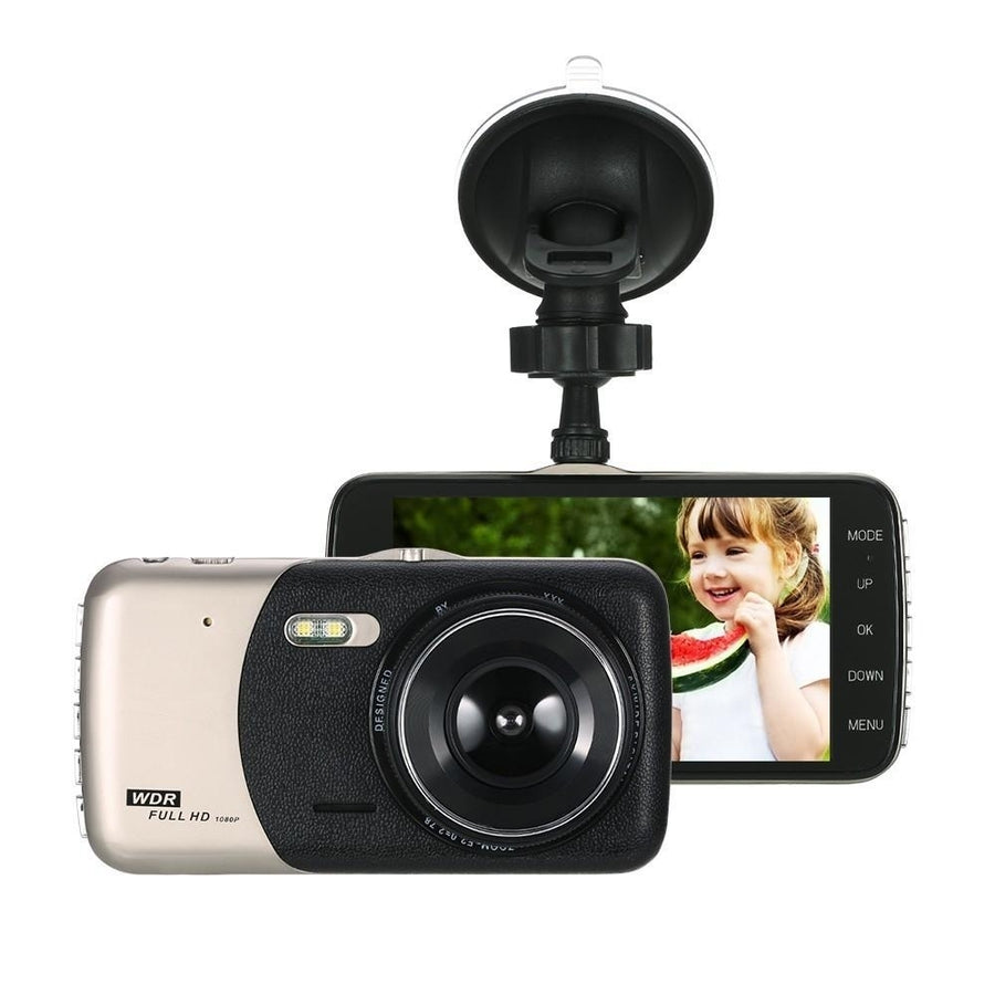 4" Dual Lens 1080P HD Car DVR Dash Cam Camera Camcorder Image 1