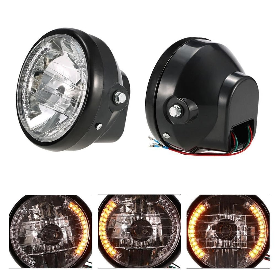 7" Motorcycle Headlight Round LED Turn Signal Indicators Image 1