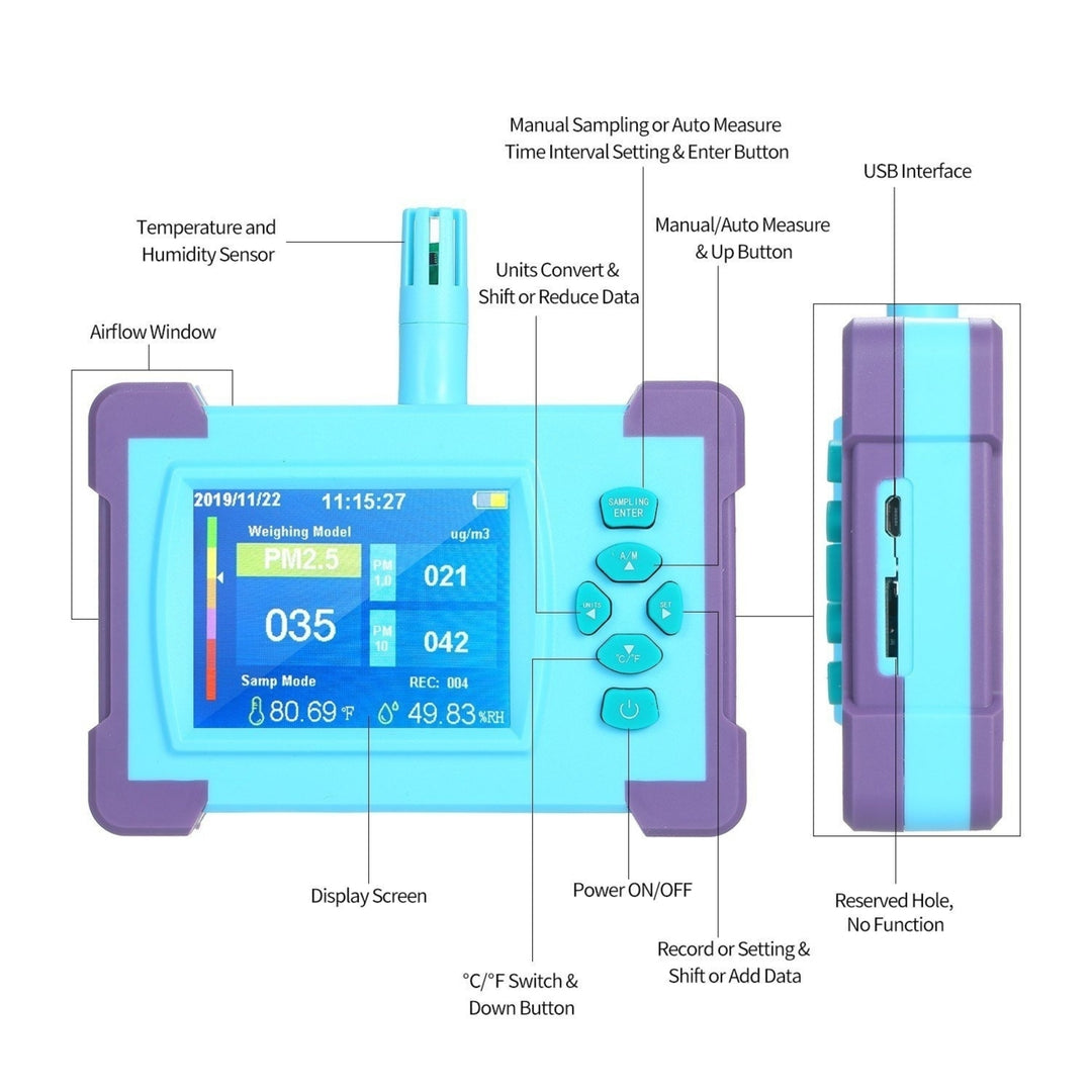 Air Quality Monitor Digital Gas Analyzer Rechargeable Battery Portable High-precision Sensor Detector Image 6