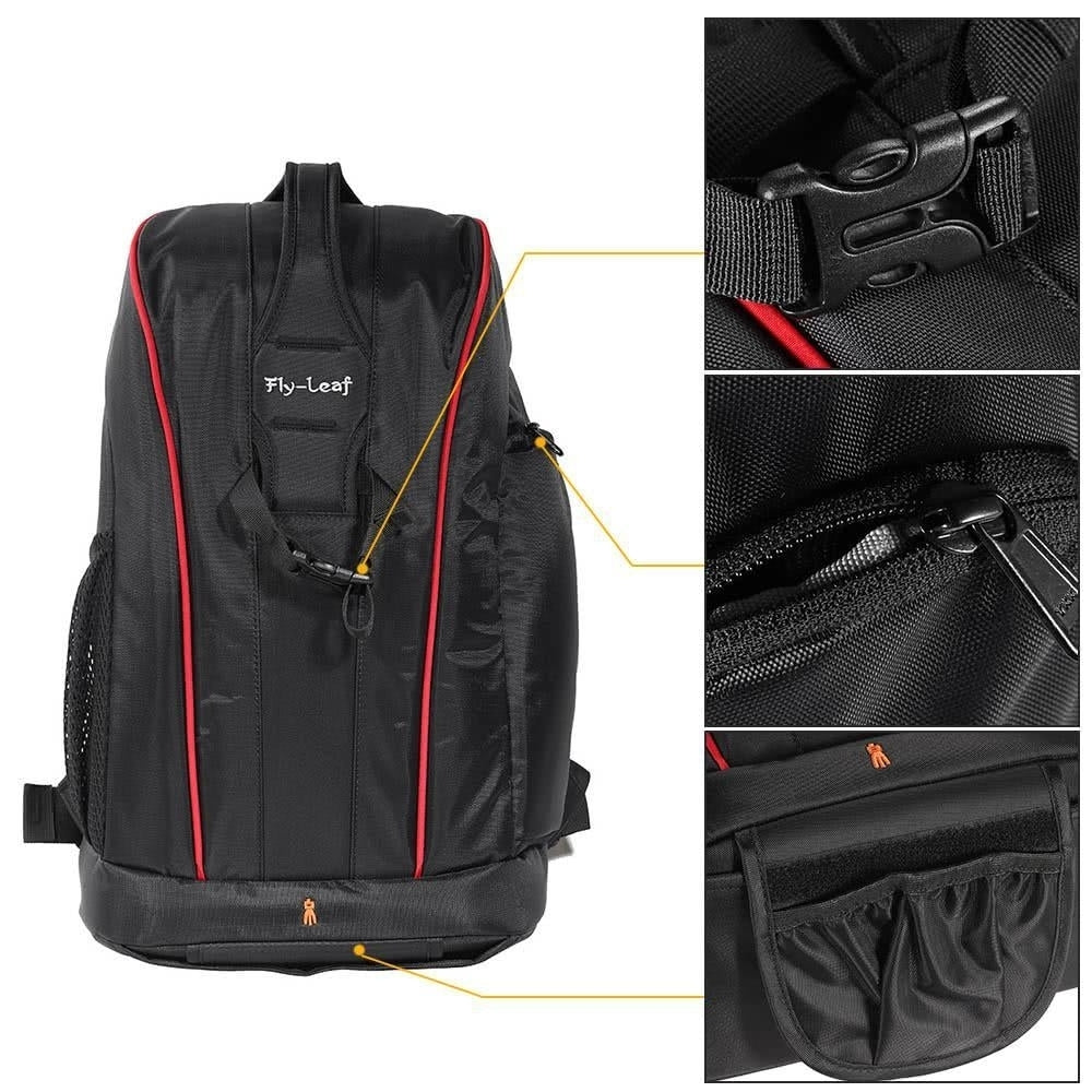 Camera Lens Black Photography Padded Shockproof Water-resistant Backpack for Nikon Canon Sony DSLR Image 4