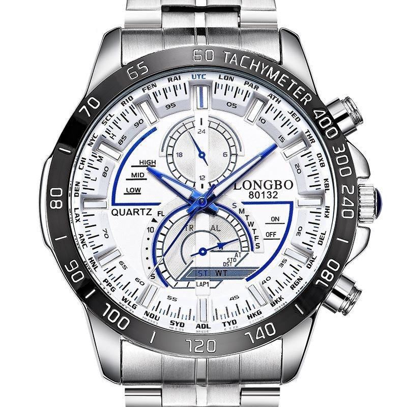 Luminous Men Stainless Steel Quartz Wrist Watch Date Display Image 2