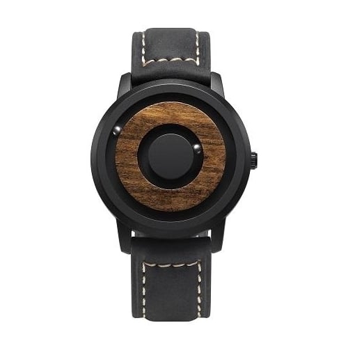 Minimalist Novelty Wood Dial Magnetic Scaleless Belt Natural Forest Fashion Mens Couple Watch Image 2