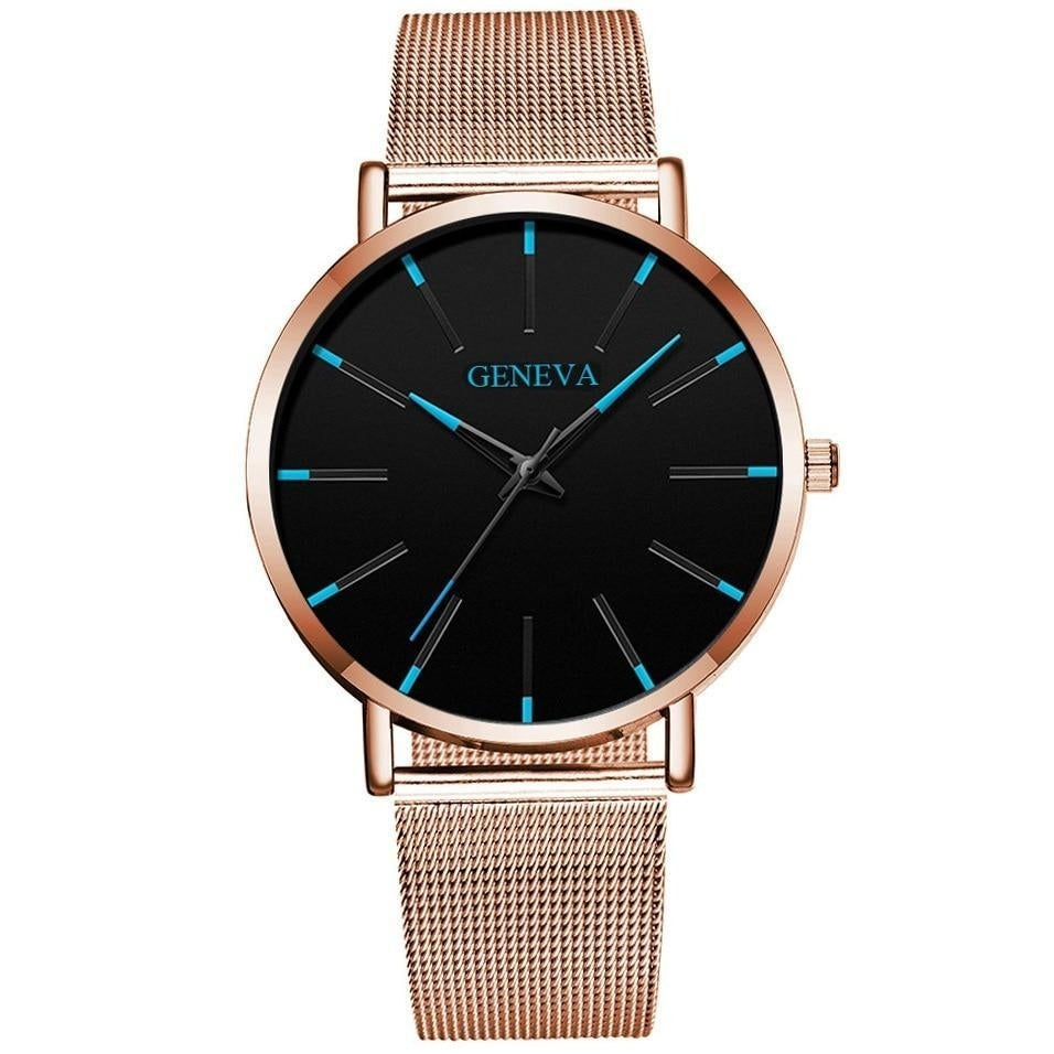 Minimalist Mens Fashion Ultra Thin Watches Simple Business Stainless Quartz Image 2