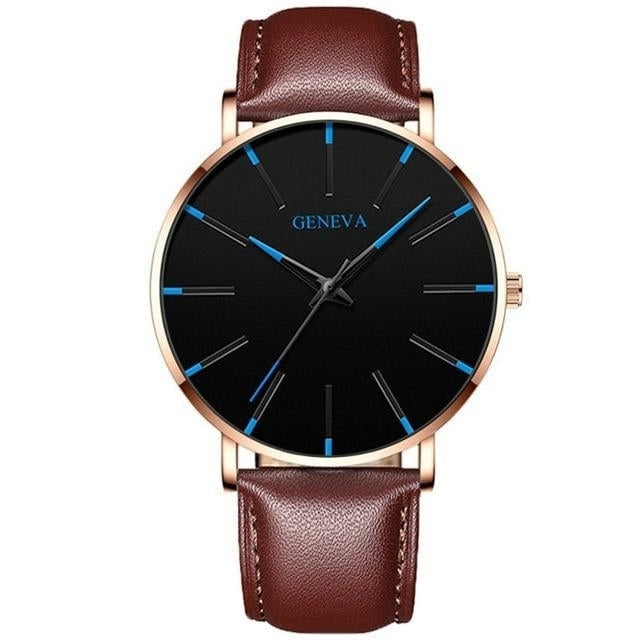 Minimalist Mens Fashion Ultra Thin Watches Simple Business Stainless Quartz Image 8