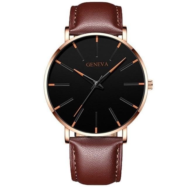 Minimalist Mens Fashion Ultra Thin Watches Simple Business Stainless Quartz Image 1