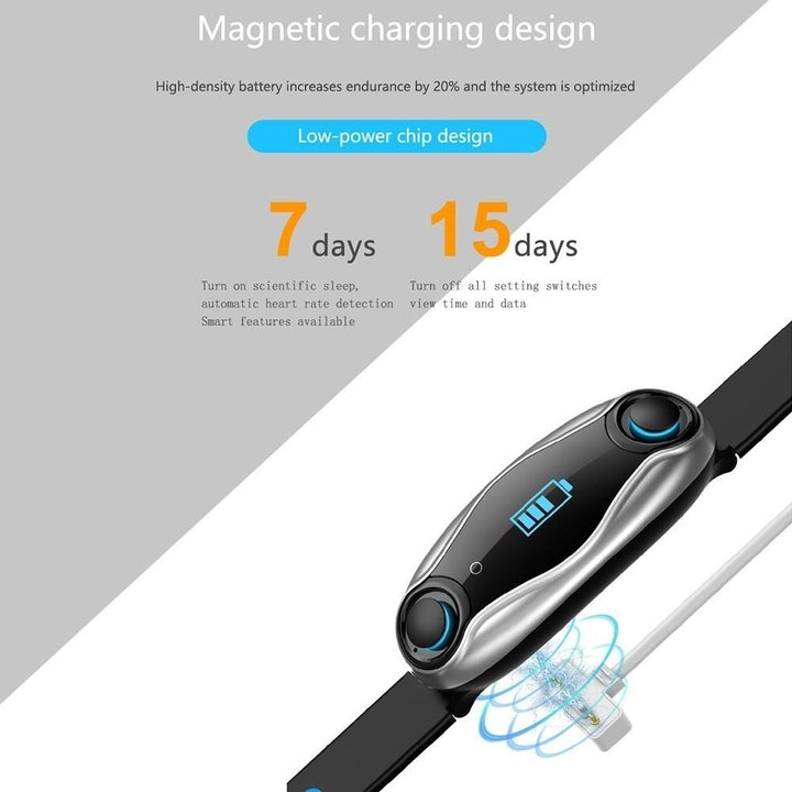 Multi-functional Smart Watch with Two Detachable BT Earbuds Image 9