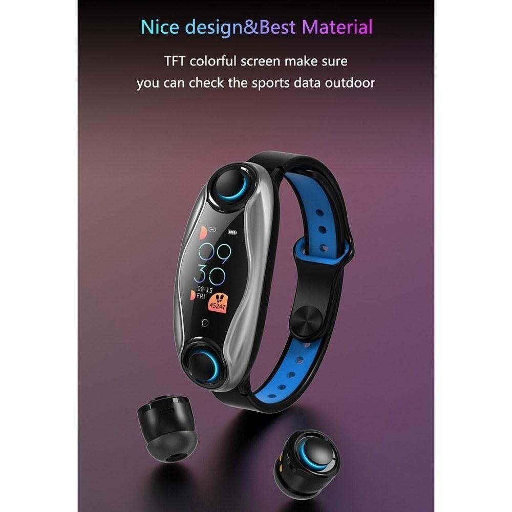 Multi-functional Smart Watch with Two Detachable BT Earbuds Image 10