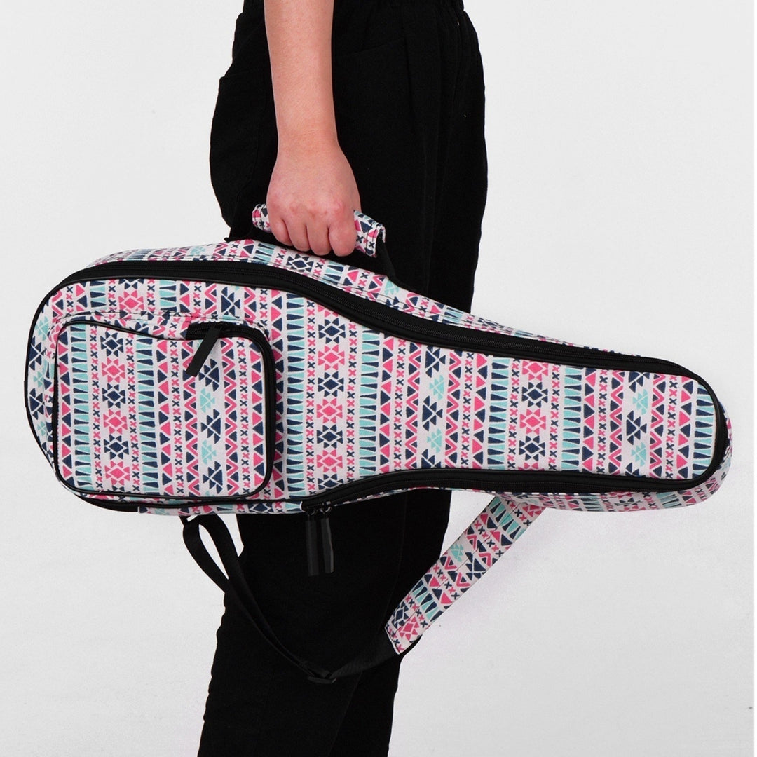 Soprano Ukulele Gig Bag 21 Inch Stylish Padded Cotton Backpack Carrying Case with Flannelette Lining Image 4
