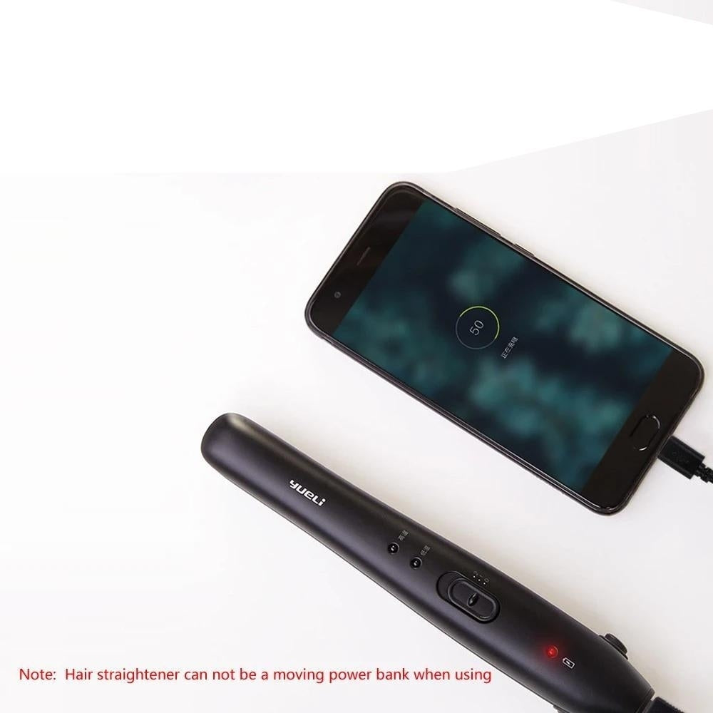 Wireless Mini Hair Straightener 2500mAh Portable Power Bank LED Indicator Image 4