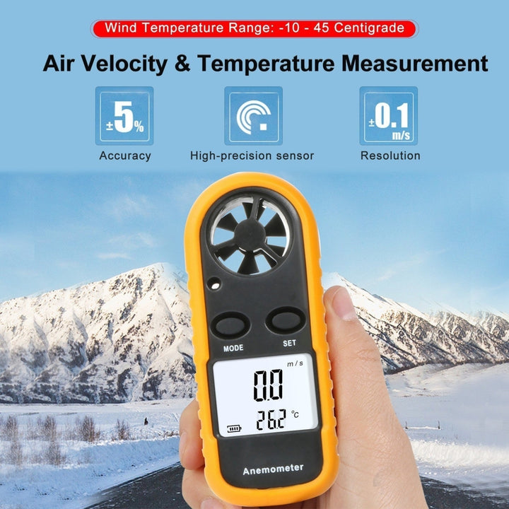 Handheld Wind Speed Meter Anemometer Portable Gauges Air Flow Thermometer Image 10