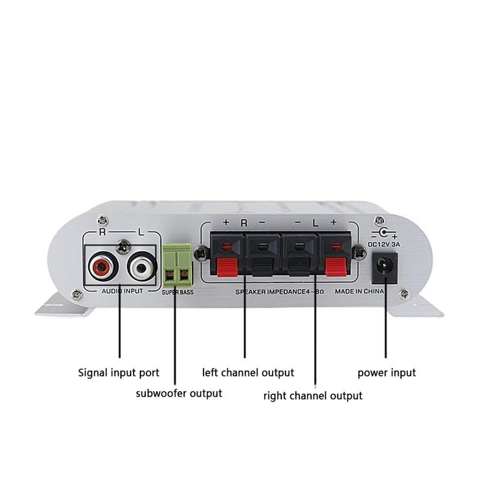 Mini Digital Hi-Fi Power Amplifier 2.1CH Subwoofer Stereo Audio Player Car Motorcycle Home Image 6