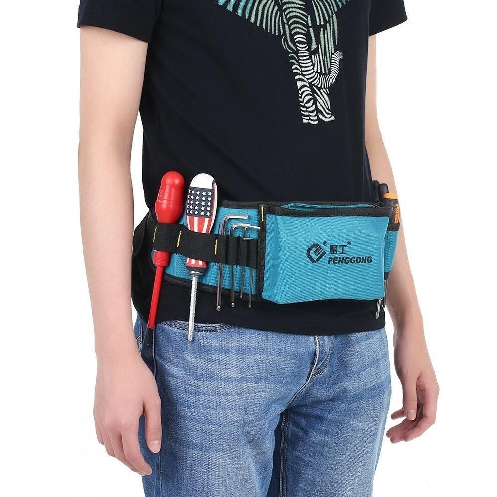 Multi-functional Waist Tool Bag Pockets Pouch Organizer Oxford Canvas Chisel Repairing with Belt Image 10
