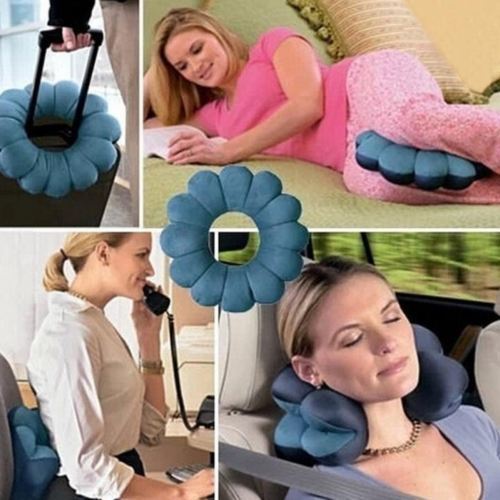 Neck Pillow Microbead Portable Support Work Travel Image 4