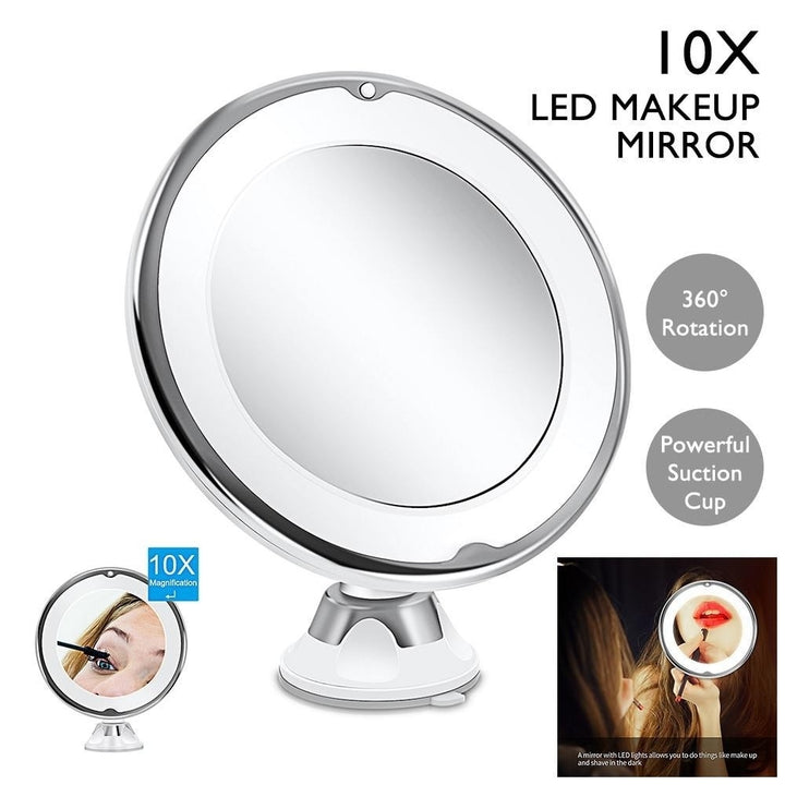 Portable 10x Magnifying Makeup Vanity Mirror with LED Light Image 6