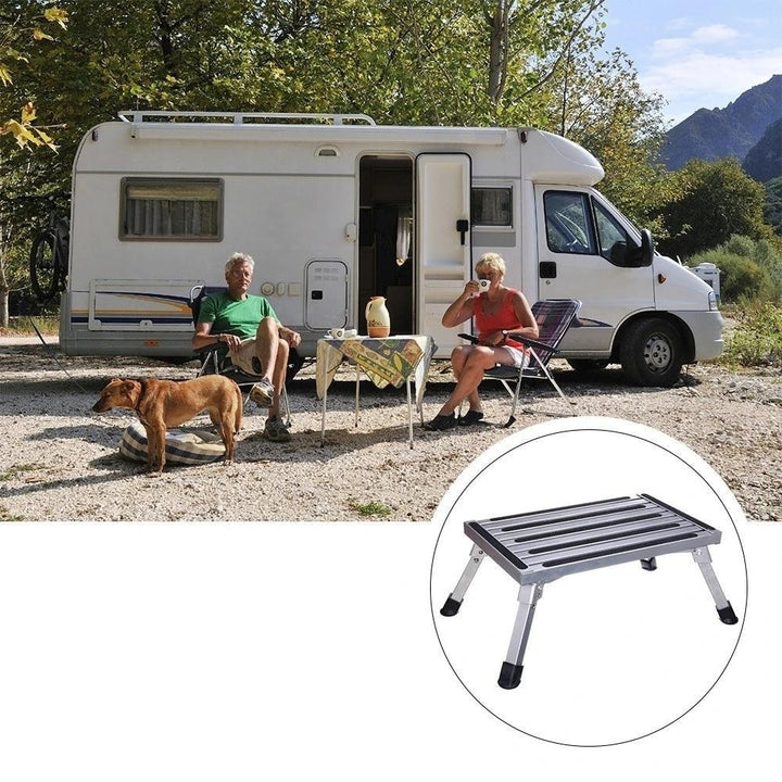 Portable Folding Platform Safety Step Aluminium Alloy Ladder Camping Accessories Image 4