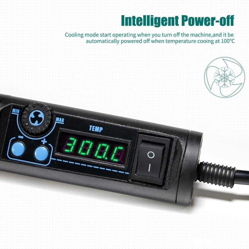 Portable Hot Air Gun with 8 Nozzles Ceramic Heating Core LED Digital Display Flow Temperature Adjustable Image 12