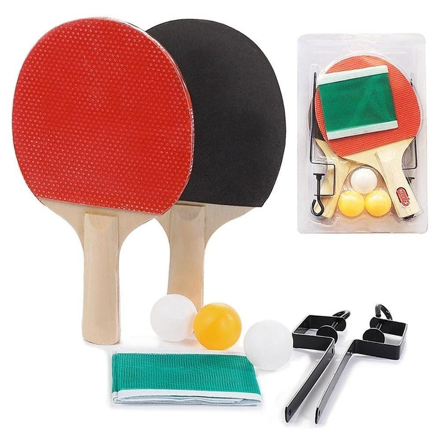 Portable Retractable Ping Pong Post Net Rack Paddles Adjustable Extending Paddle Bats Image 1