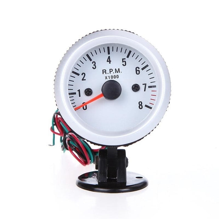 Tachometer Tach Gauge with Holder Cup for Auto Car 2" 52mm 0~8000RPM Blue LED Light Image 10