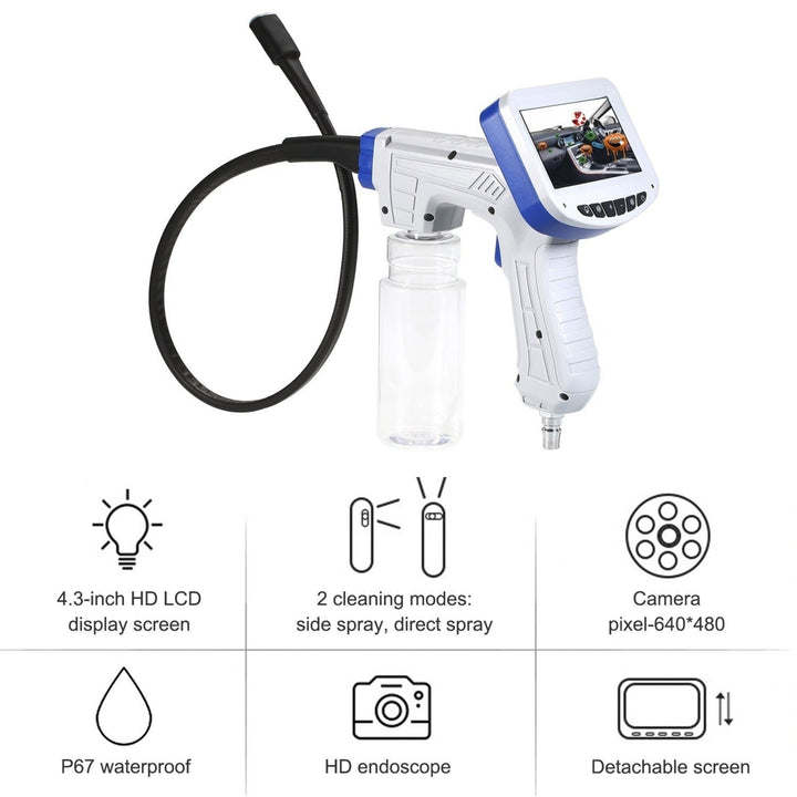 Visual Cleaning Gun for Car Air Conditioner Pipeline Inspection Camera LCD Display Image 7