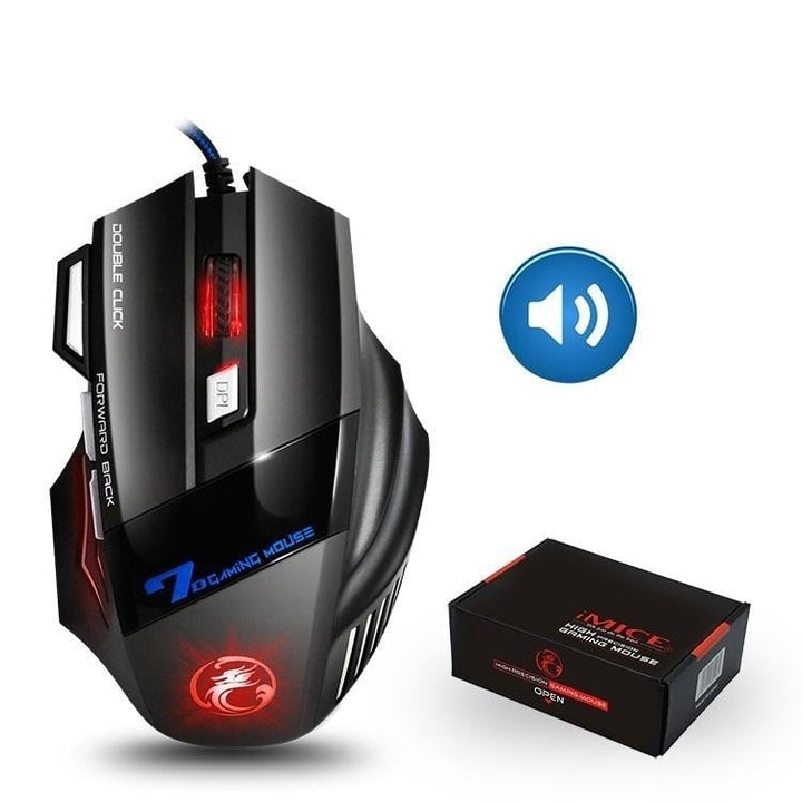 Ergonomic 5500 DPI Wired Gaming Mouse with 7 Button LED Backlight Image 3