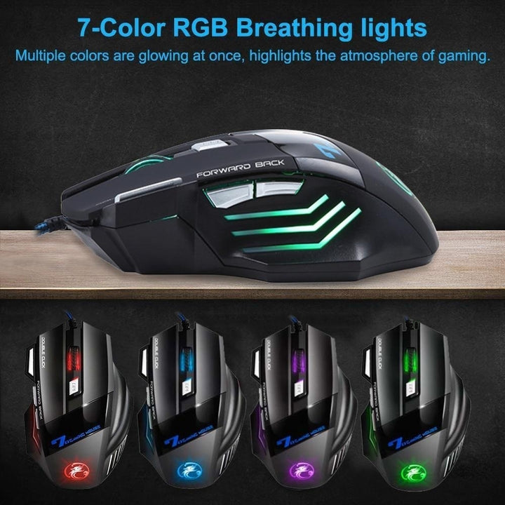 Ergonomic 5500 DPI Wired Gaming Mouse with 7 Button LED Backlight Image 12