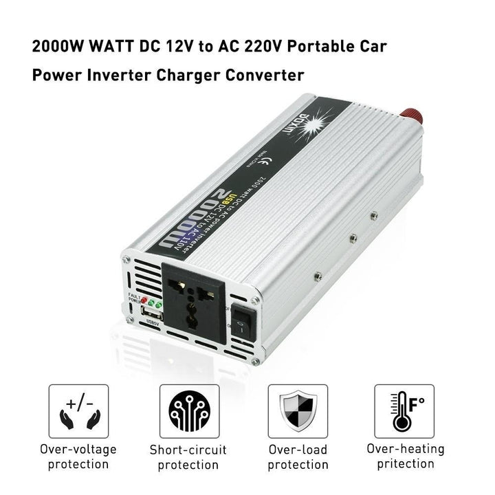 2000W DC 12V to AC 220V Portable Car Power Inverter Charger Converter Image 7
