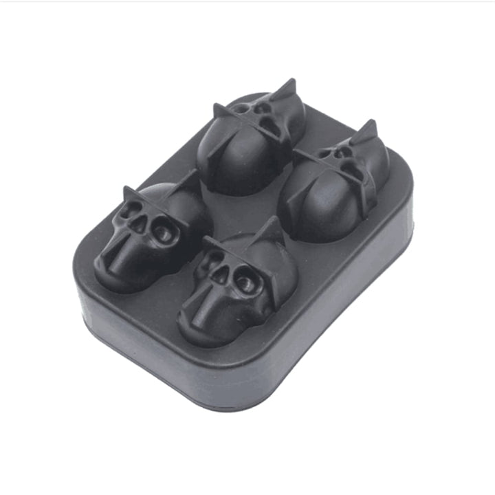 4 In 1 3D Skull Ice Cube Mold Silicone Ice Cube Maker Tray for Halloween Whisky Cocktails Image 4
