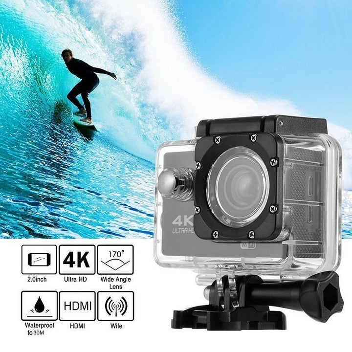4K Wifi Action Camera 1080P HD Waterproof  Sports Cameras 16Mp DV Helmet Cam with Remote Control 170 Wide Angle Image 6