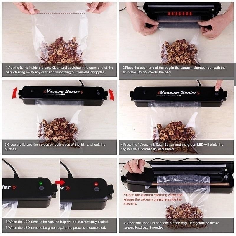 Automatic Vacuum Sealer Machine Compact Vacuum Sealing System with 15PCS Bags Image 4