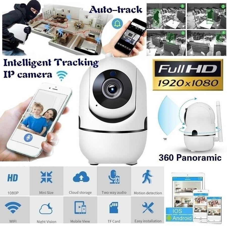 Home Security Camera Intelligent Pet Baby Tracking Monitor 1080P HD Wifi PTZ Camera with IR Night Vision Image 1
