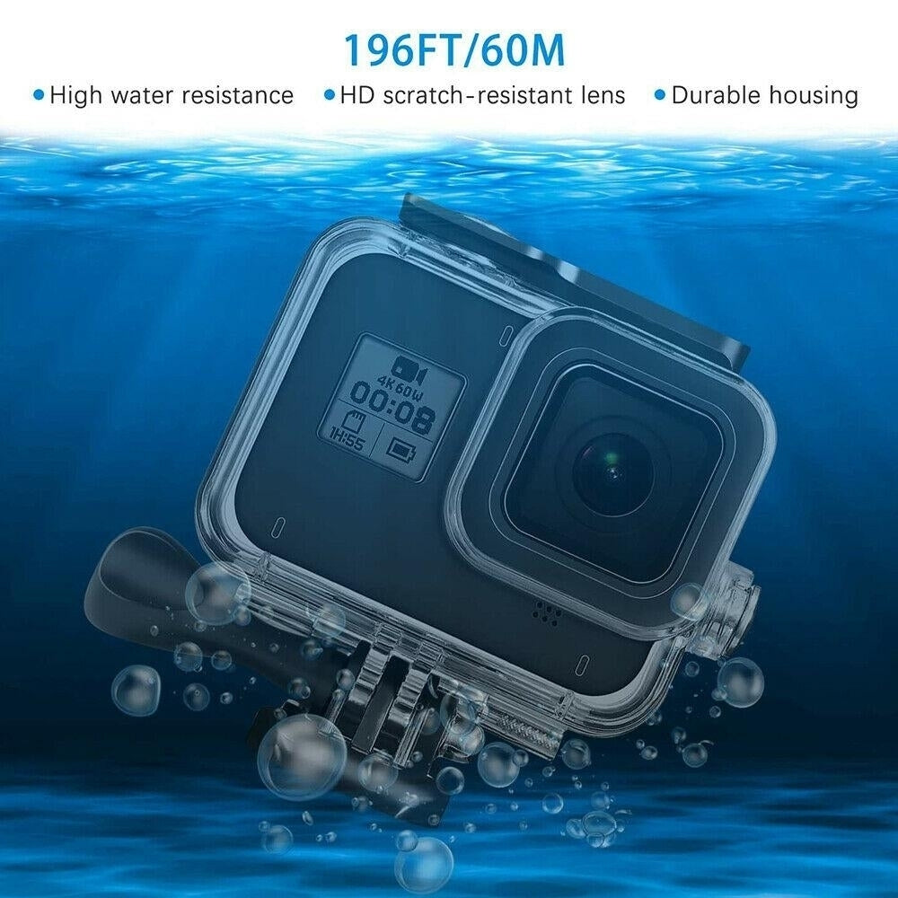 Waterproof Housing Case for GoPro Hero 8 Black Underwater Protective Shell with Bracket Up To 196ft/60M Image 3