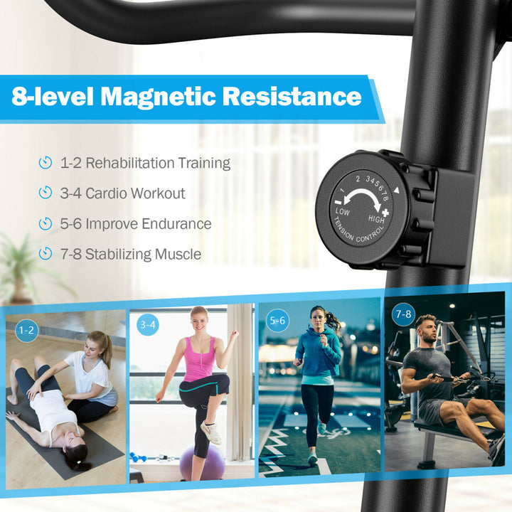 Magnetic Exercise Bike Upright Cycling Bike w/ LCD Monitor and Pulse Sensor Image 9