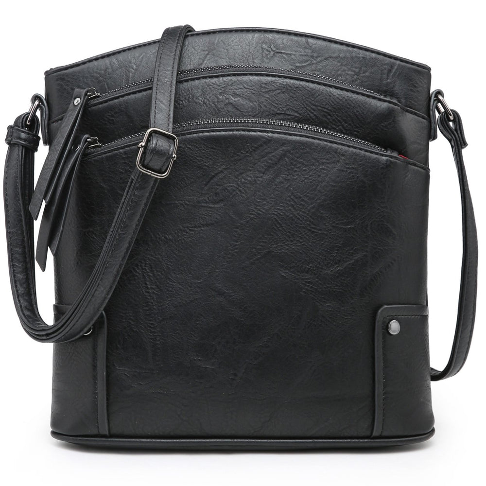Women Large Crossbody Bags Triple Zip Pocket Handbags Cross Body Purses Image 2
