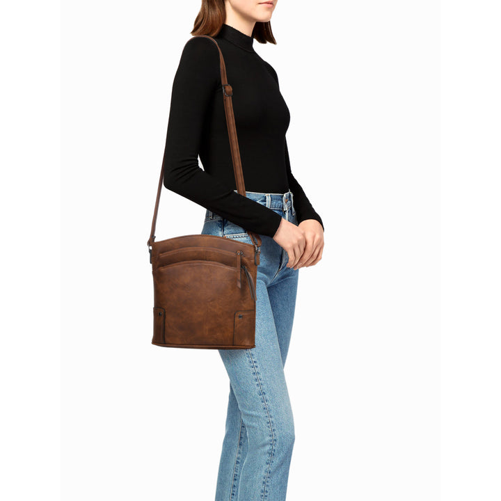Women Large Crossbody Bags Triple Zip Pocket Handbags Cross Body Purses Image 9