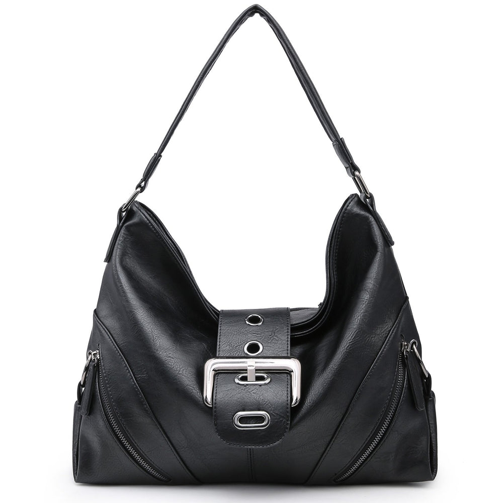 Hobo Handbags for Women Large Satchel Tote Ladies Shoulder Bag Buckle Roomy Purses PU Leather Image 2