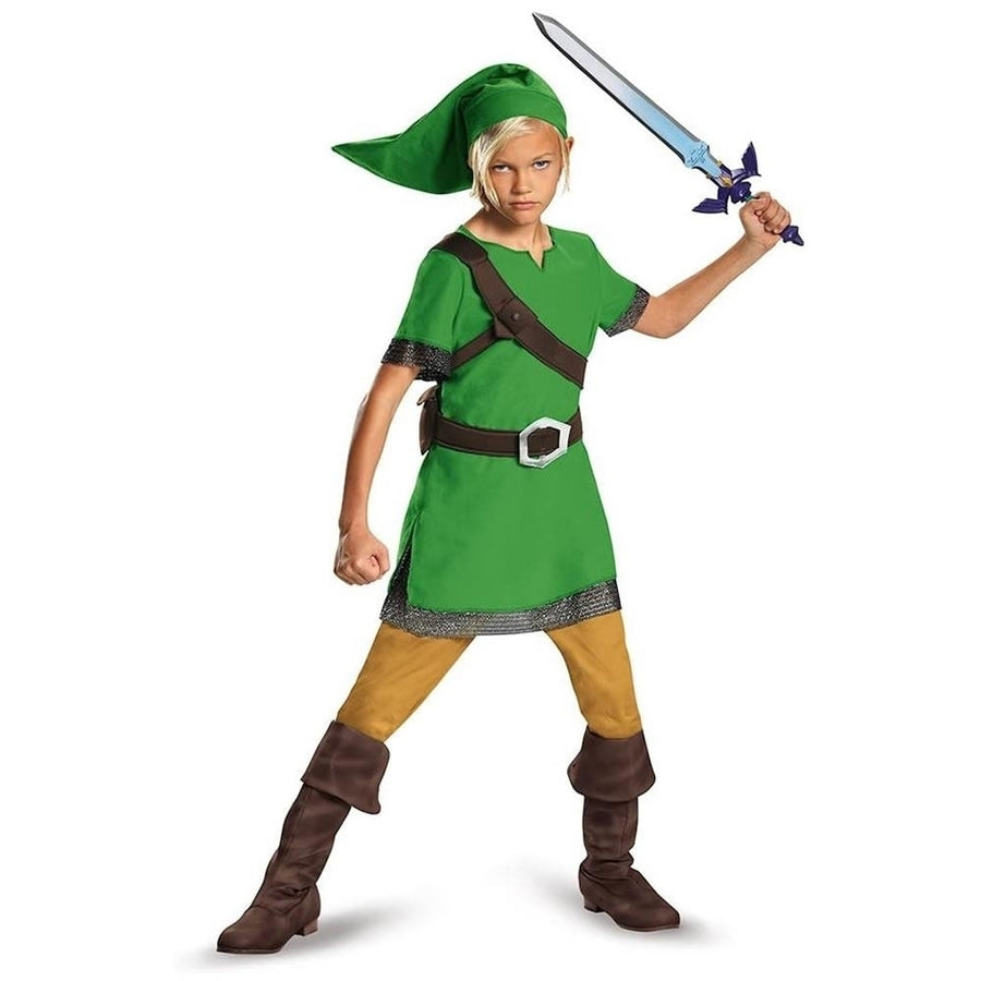 Legend of Zelda Link Classic Kids size L 10/12 Nintendo Character Costume Disguise Image 1