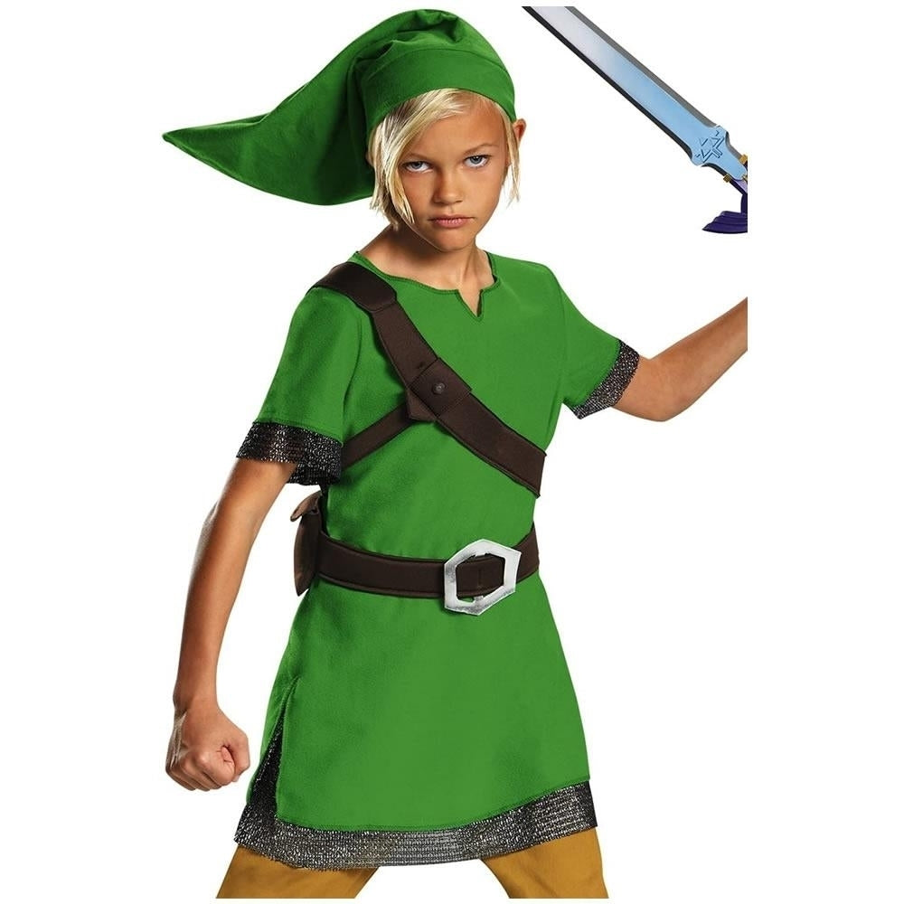 Legend of Zelda Link Classic Kids size L 10/12 Nintendo Character Costume Disguise Image 2