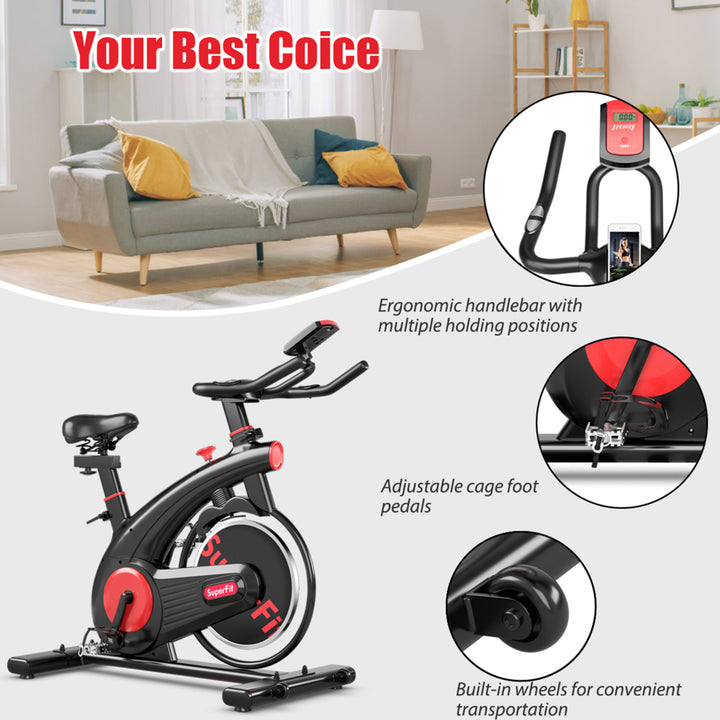 Indoor Cycling Bike Workout Stationary Exercise Bicycle Belt Dive Bike Image 10
